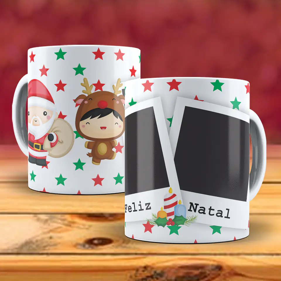 Caneca natal com duas fotos 11