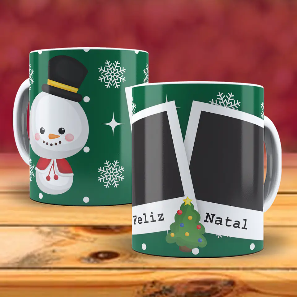 Caneca natal com duas fotos 12