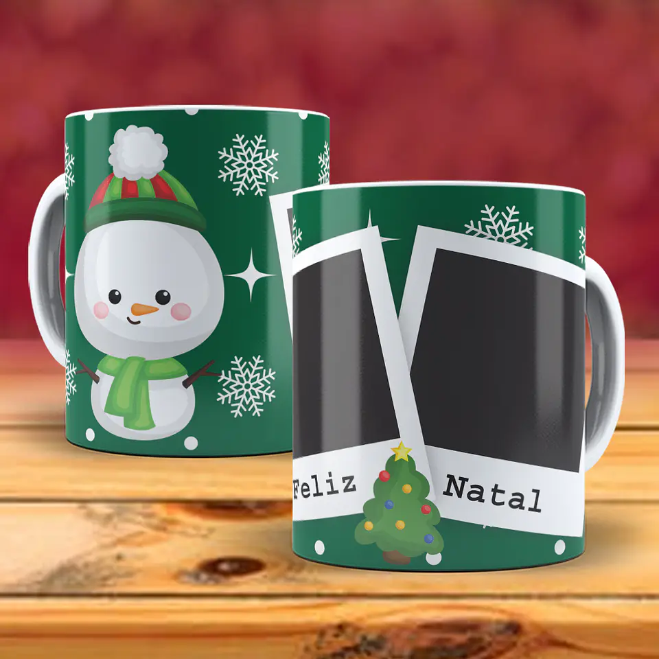 Caneca natal com duas fotos 13