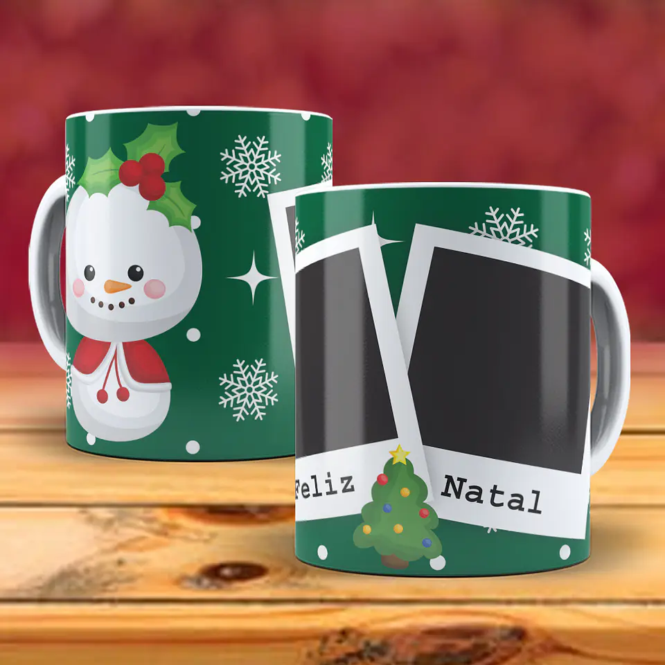 Caneca natal com duas fotos 14