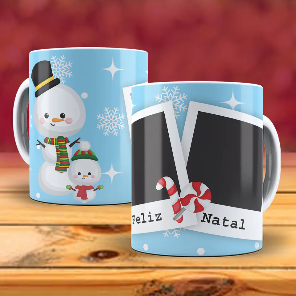 Caneca natal com duas fotos 15