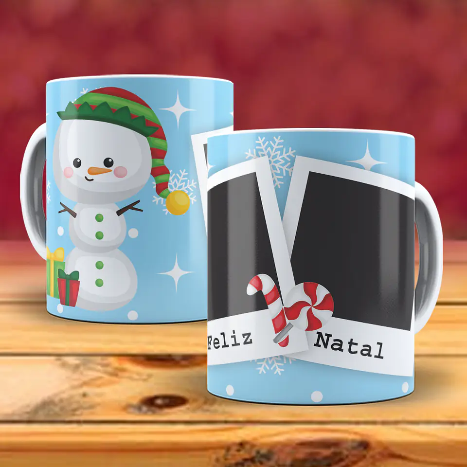 Caneca natal com duas fotos 16