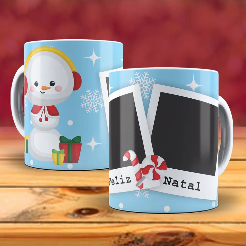 Caneca natal com duas fotos 17