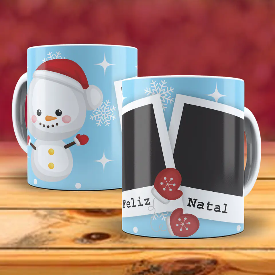 Caneca natal com duas fotos 18