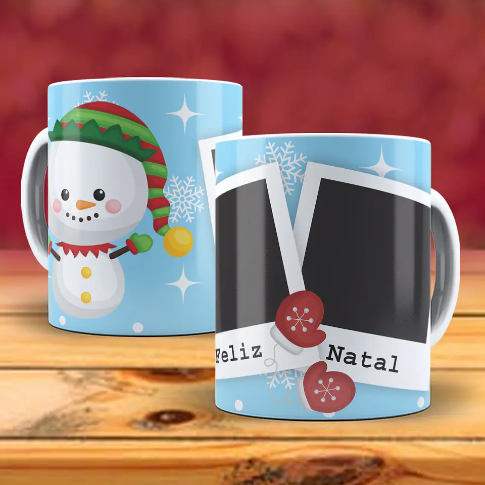 Caneca natal com duas fotos 19
