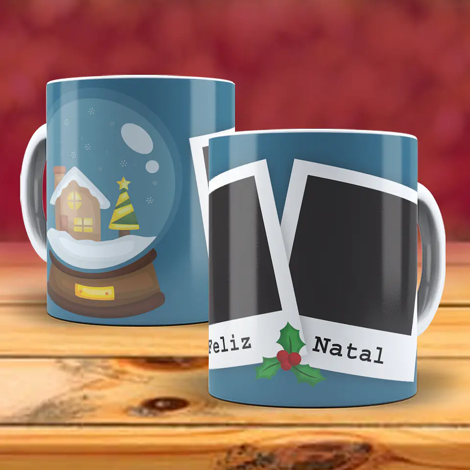 Caneca natal com duas fotos 21