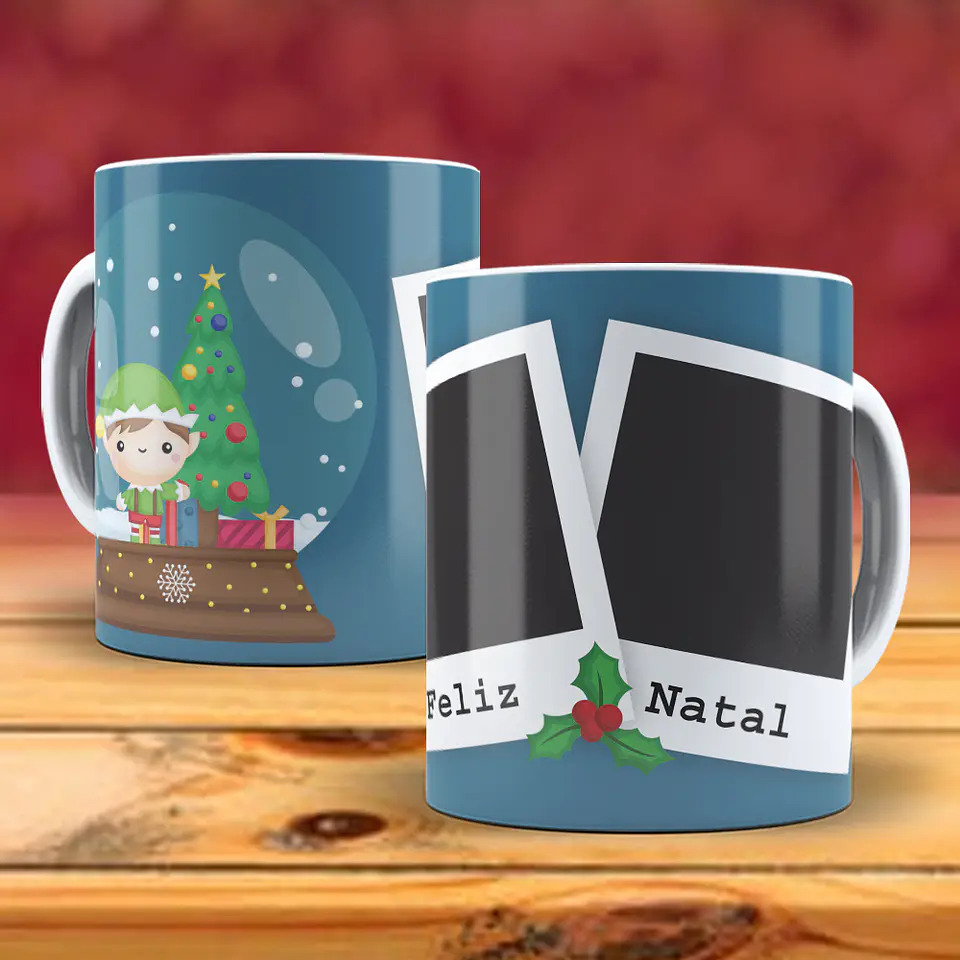 Caneca natal com duas fotos 22