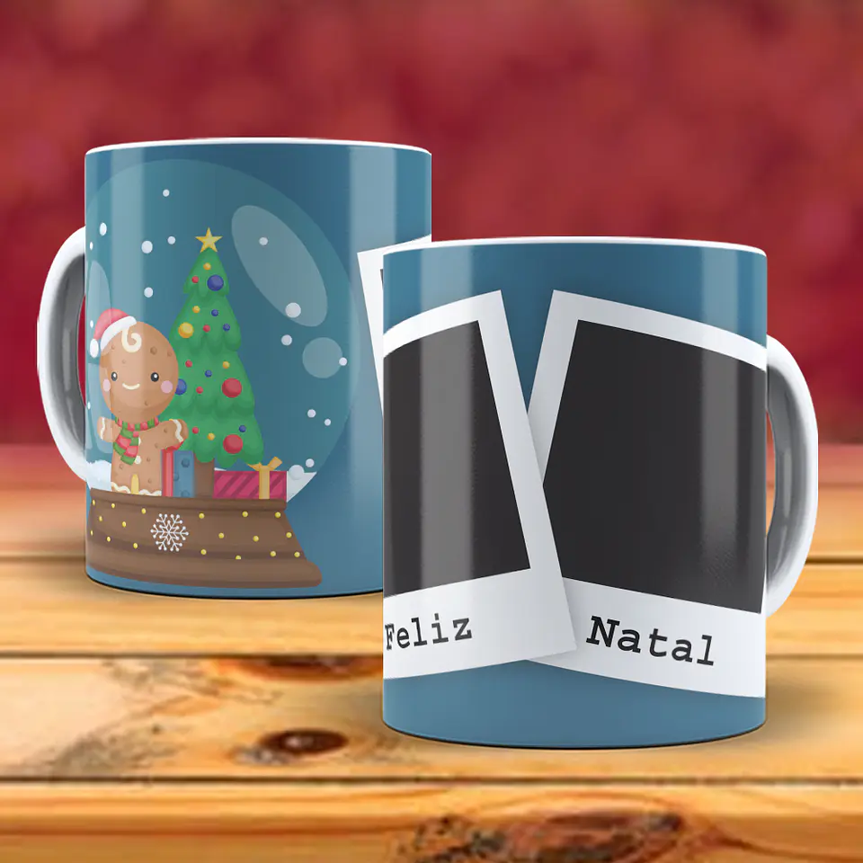 Caneca natal com duas fotos 24