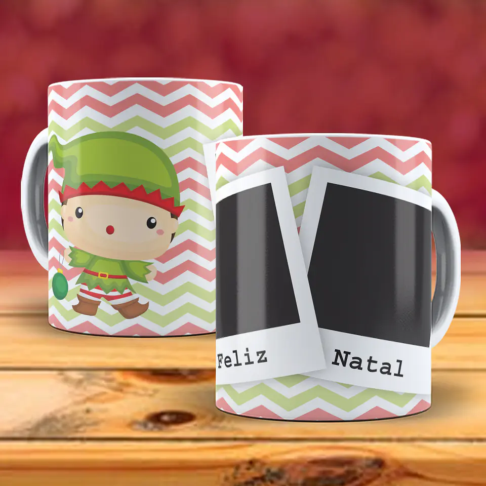 Caneca natal com duas fotos 27
