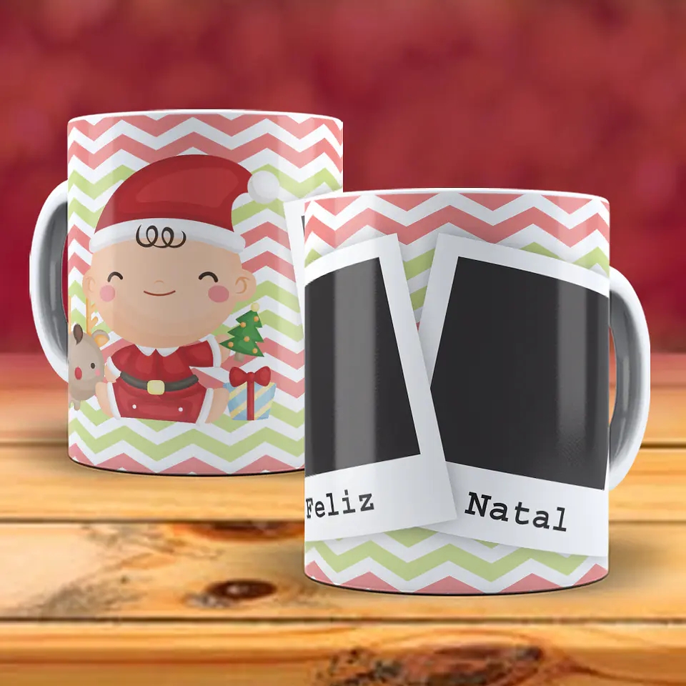 Caneca natal com duas fotos 29