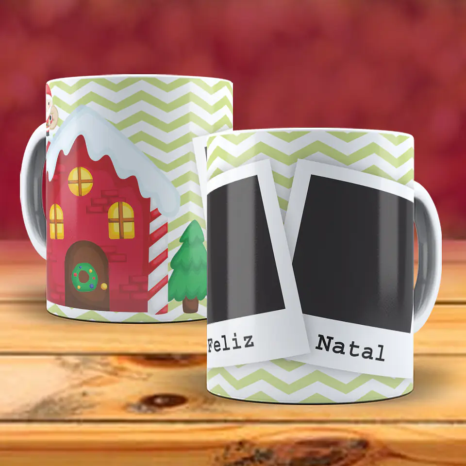 Caneca natal com duas fotos 30