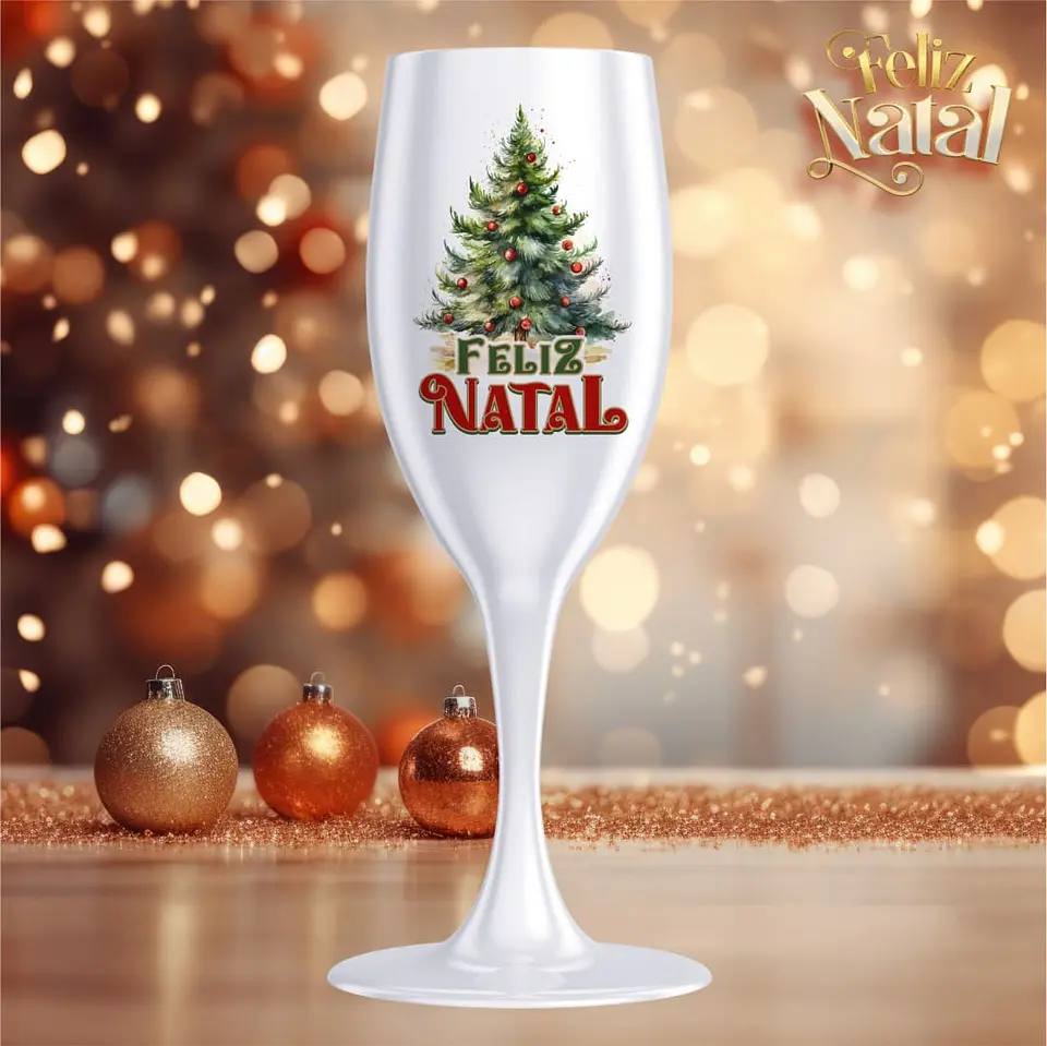Taças de Natal Champagne em Vidro 6
