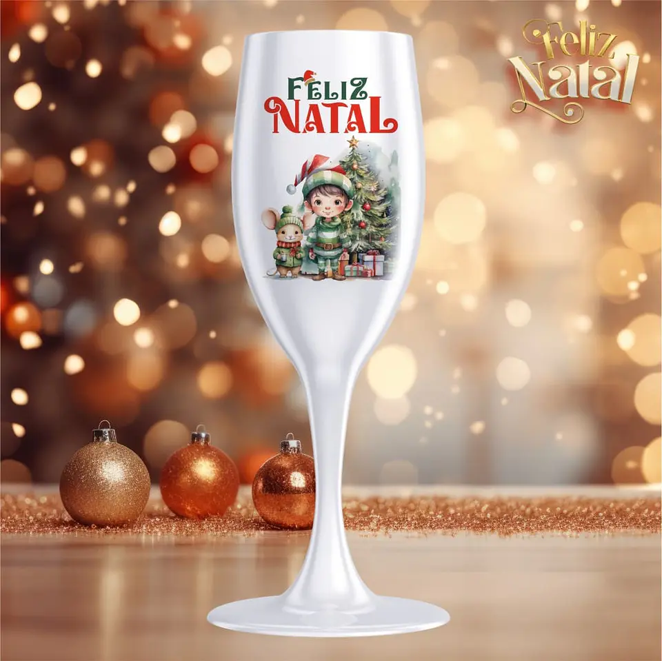 Taças de Natal Champagne em Vidro 8