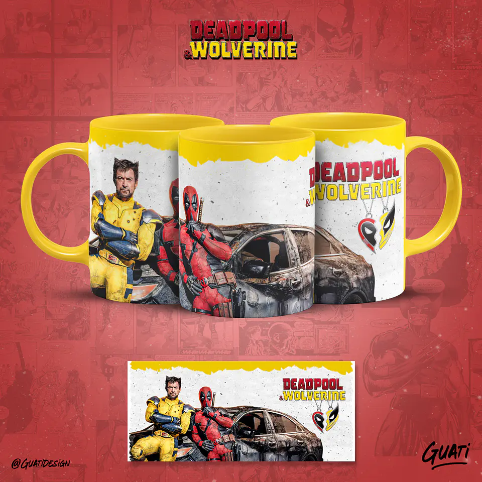 Canecas Dead Pool e Wolverine  7