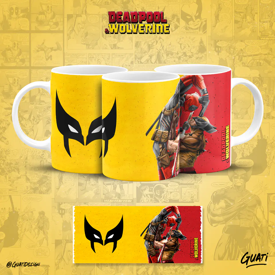 Canecas Dead Pool e Wolverine  34