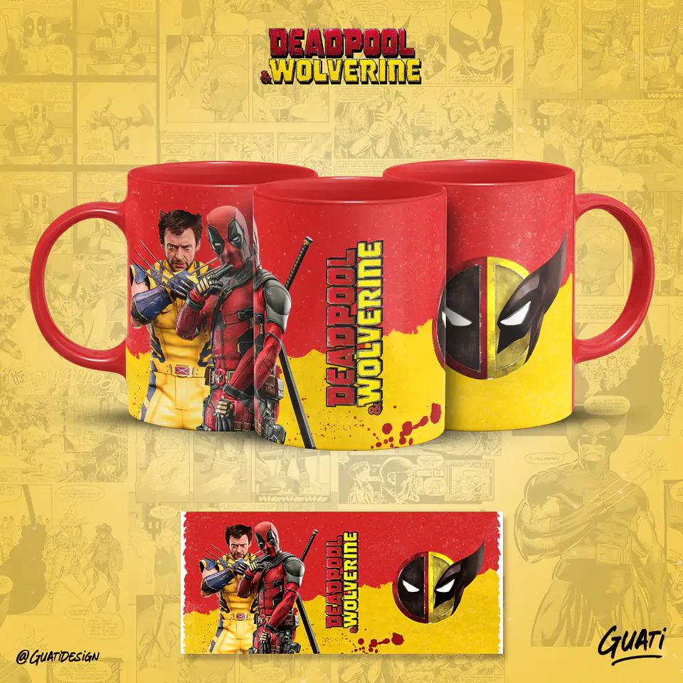 Canecas Dead Pool e Wolverine  36