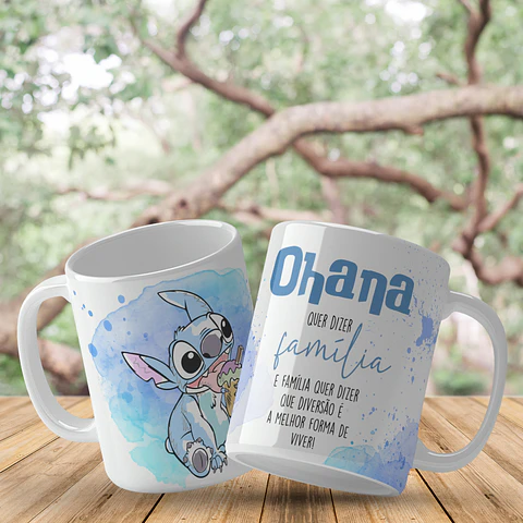 Canecas Stitch Ohana Família