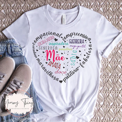 T-shirt Coração Mãe Amada