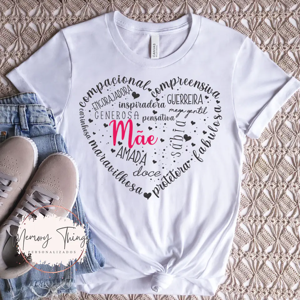 T-shirt Coração Mãe Amada 2