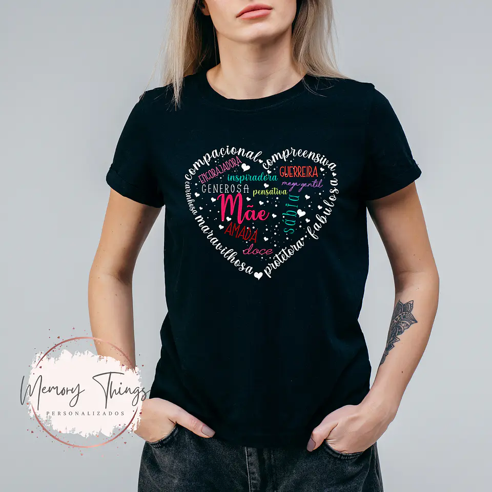 T-shirt Coração Mãe Amada 3