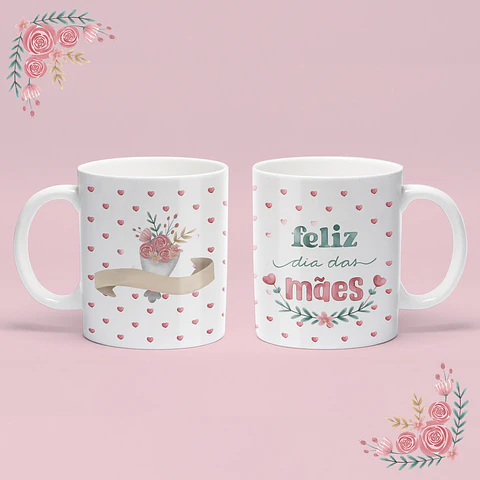 Caneca Dia da Mãe Flores