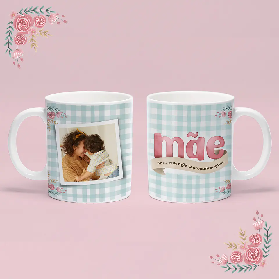 Caneca Dia da Mãe Flores 3