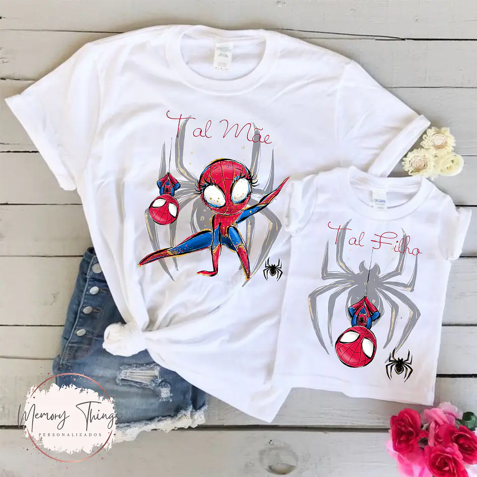Conjunto de T-shirts - Tal Mãe , Tal Filho (a) Heróis 2