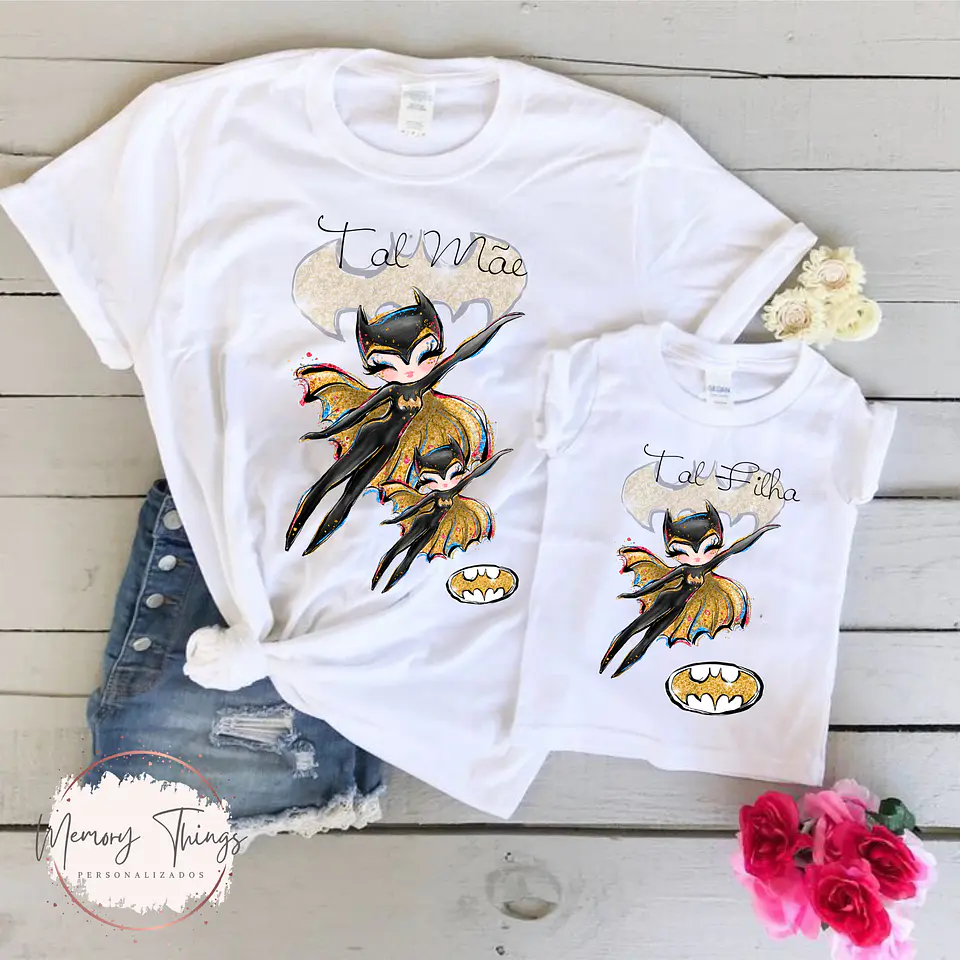 Conjunto de T-shirts - Tal Mãe , Tal Filho (a) Heróis 4