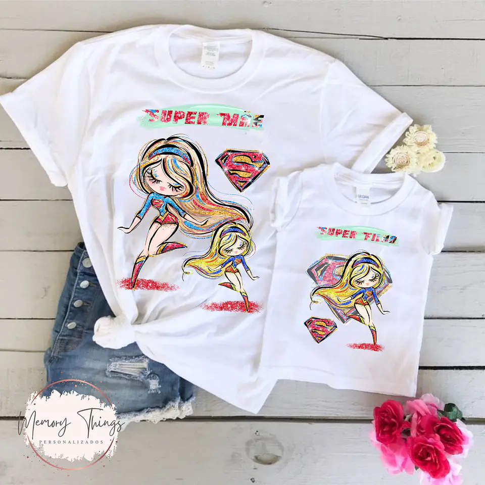 Conjunto de T-shirts - Tal Mãe , Tal Filho (a) Heróis 8