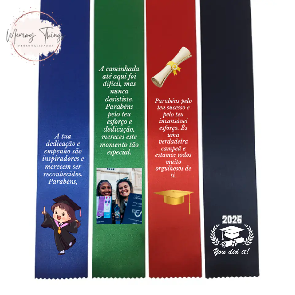 Fitas de Finalista Personalizadas com Dedicatória e Fotos 1