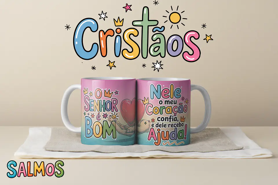 Coleção Canecas Salmos Coloridos 7