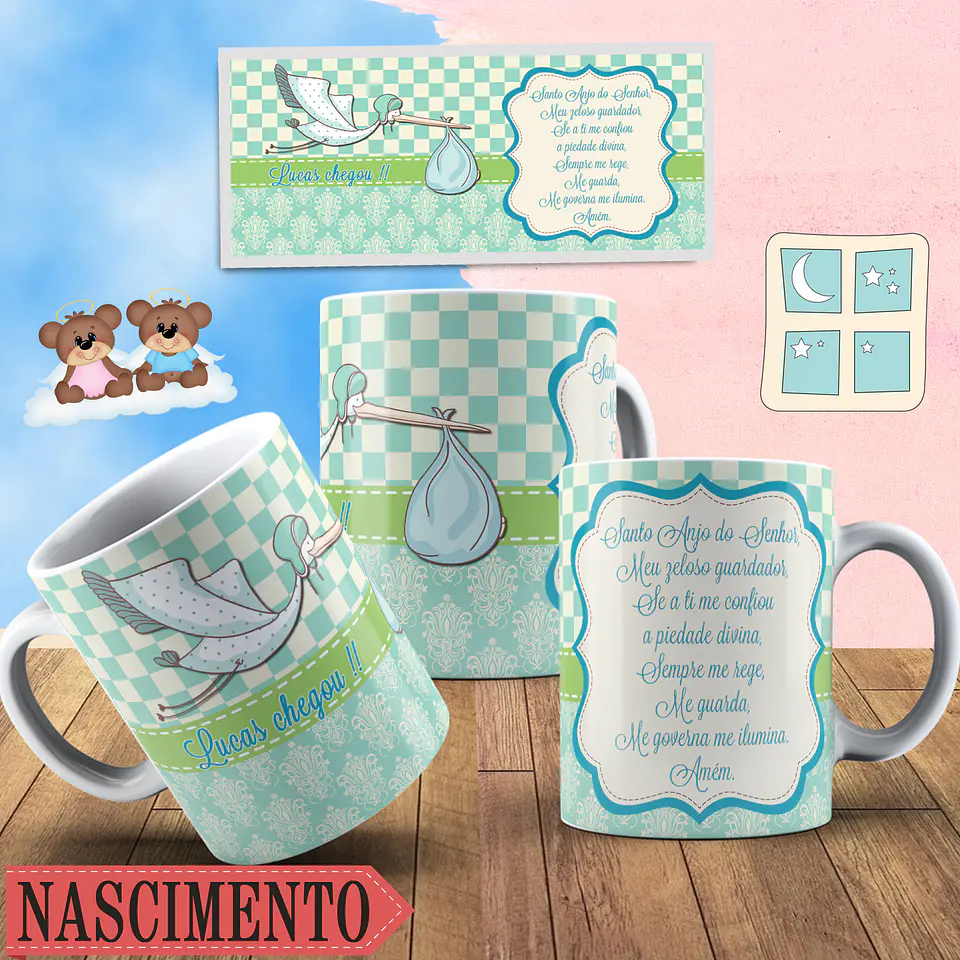 Coleção canecas nascimento 3 9
