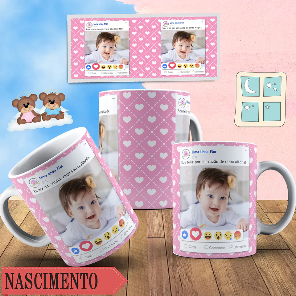 Coleção canecas nascimento 4 5