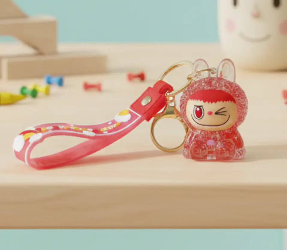 Porta chaves Labubu com Glitter 2