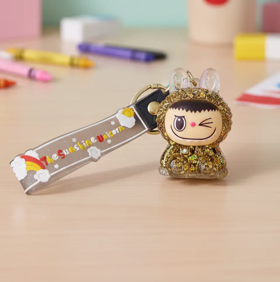 Porta chaves Labubu com Glitter 6