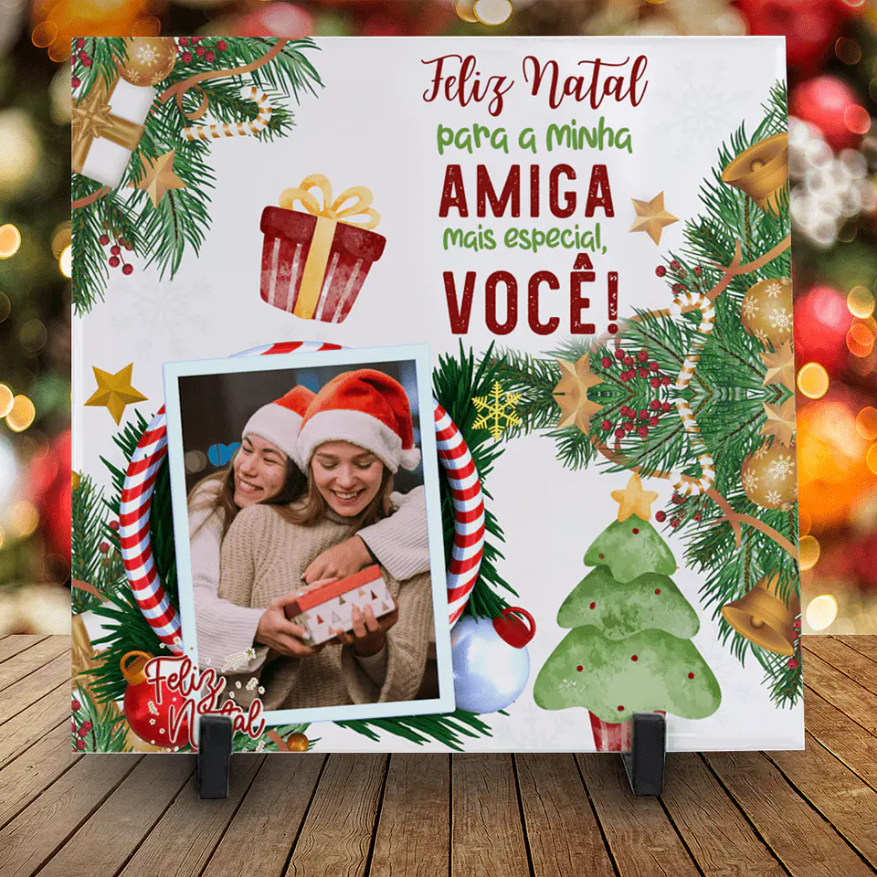 Azulejos de Natal Personalizados Com foto 1