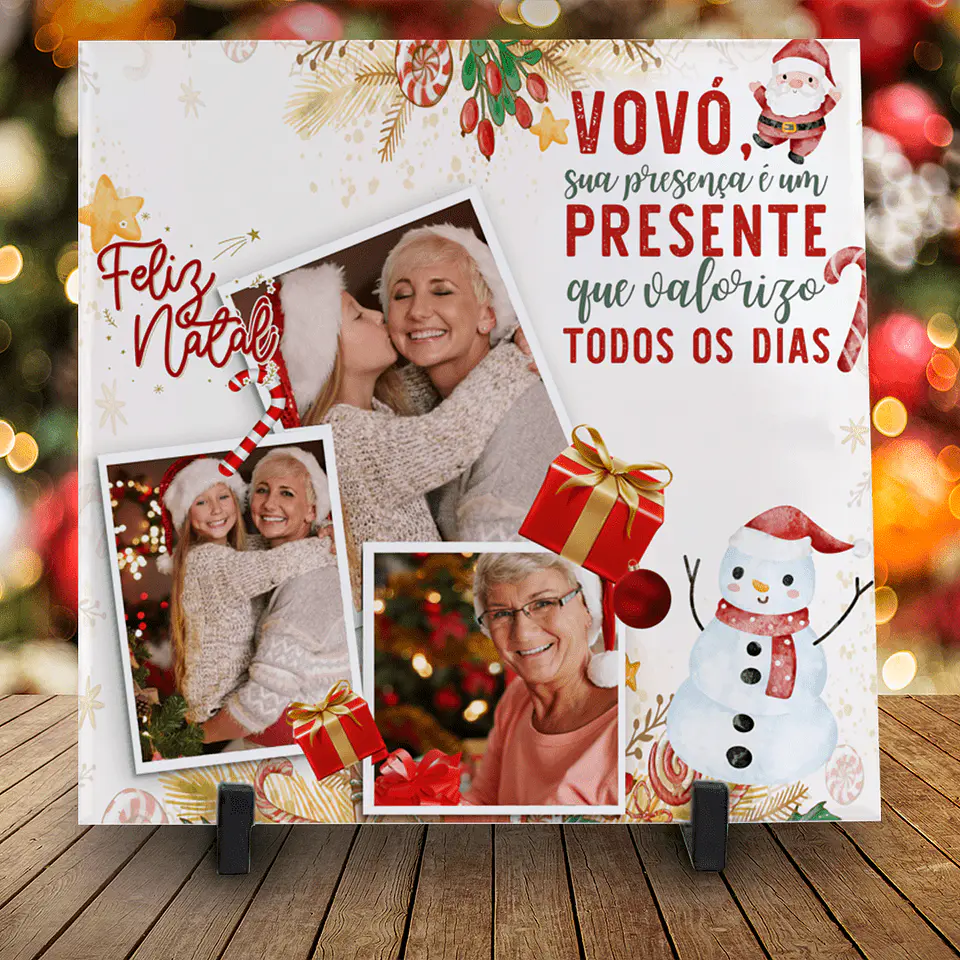 Azulejos de Natal Personalizados Com foto 2