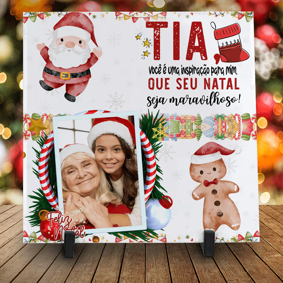Azulejos de Natal Personalizados Com foto 4