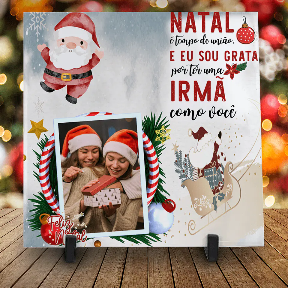 Azulejos de Natal Personalizados Com foto 6