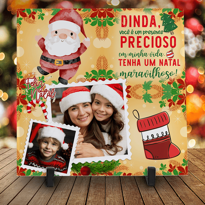 Azulejos de Natal Personalizados Com foto 7