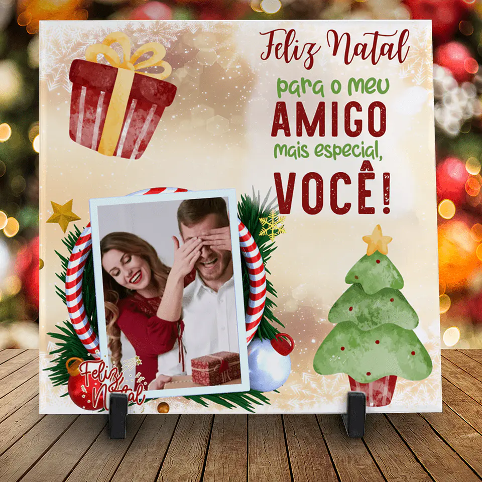 Azulejos de Natal Personalizados Com foto 9