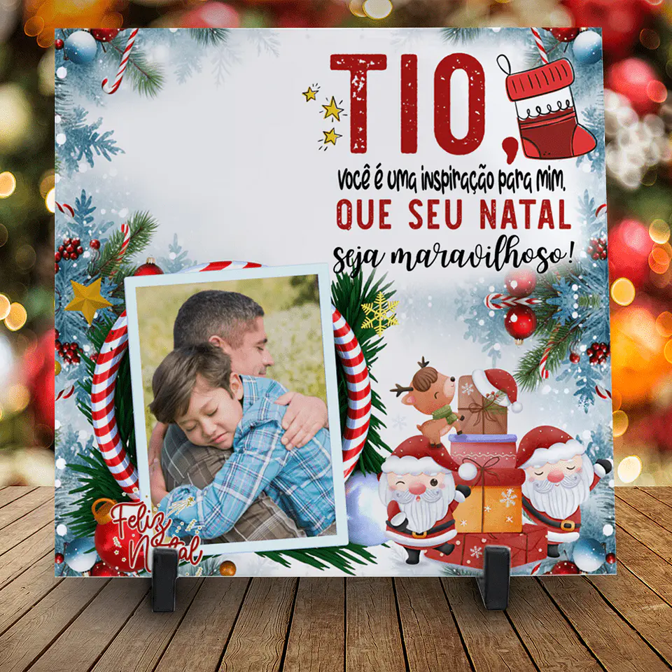 Azulejos de Natal Personalizados Com foto 11
