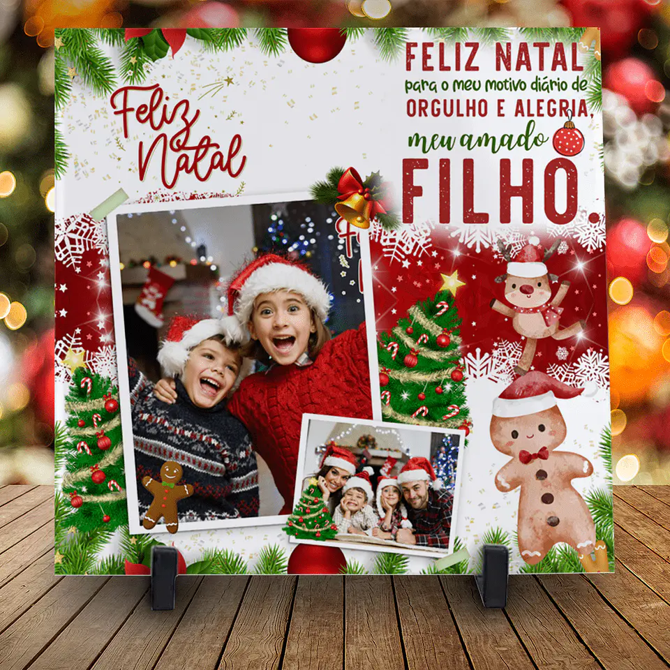 Azulejos de Natal Personalizados Com foto 12