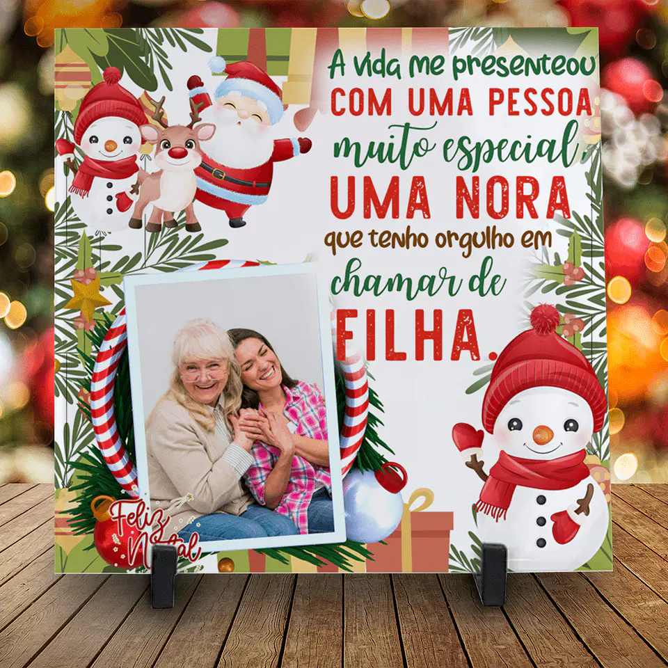 Azulejos de Natal Personalizados Com foto 15