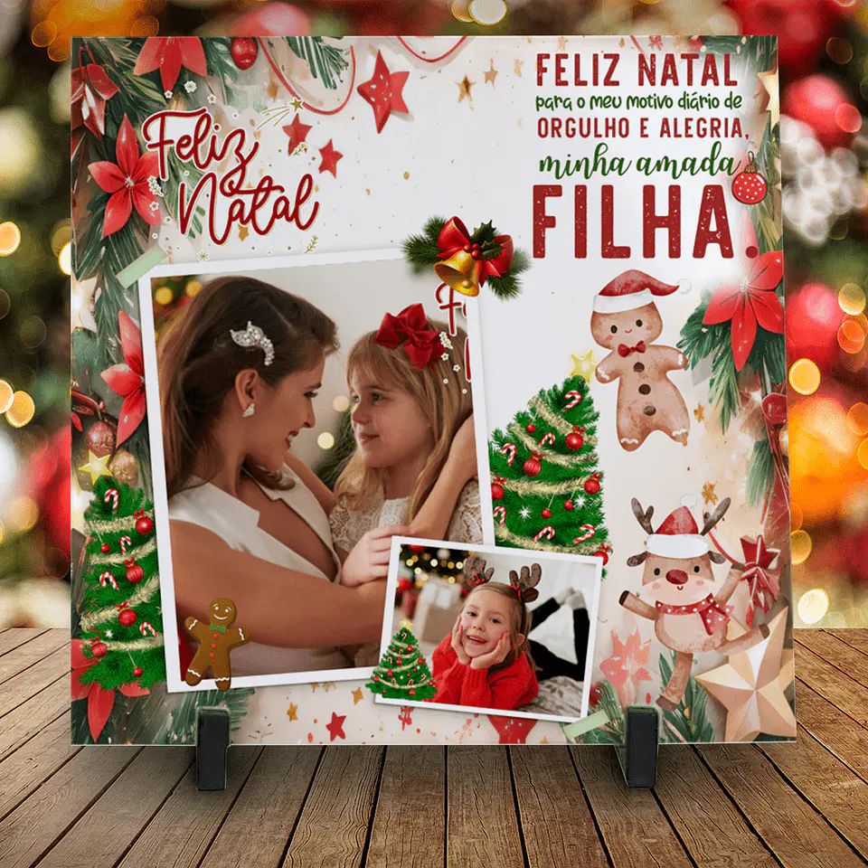 Azulejos de Natal Personalizados Com foto 17