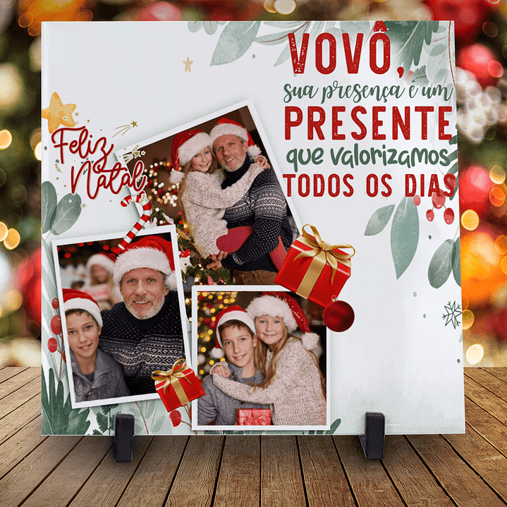 Azulejos de Natal Personalizados Com foto 19