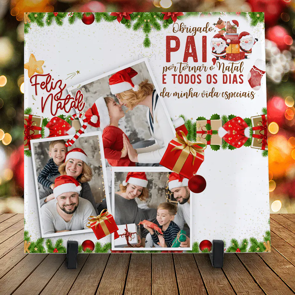 Azulejos de Natal Personalizados Com foto 22