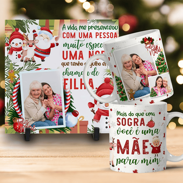 Kit Combo de Natal: Caneca + Azulejo Personalizado 4