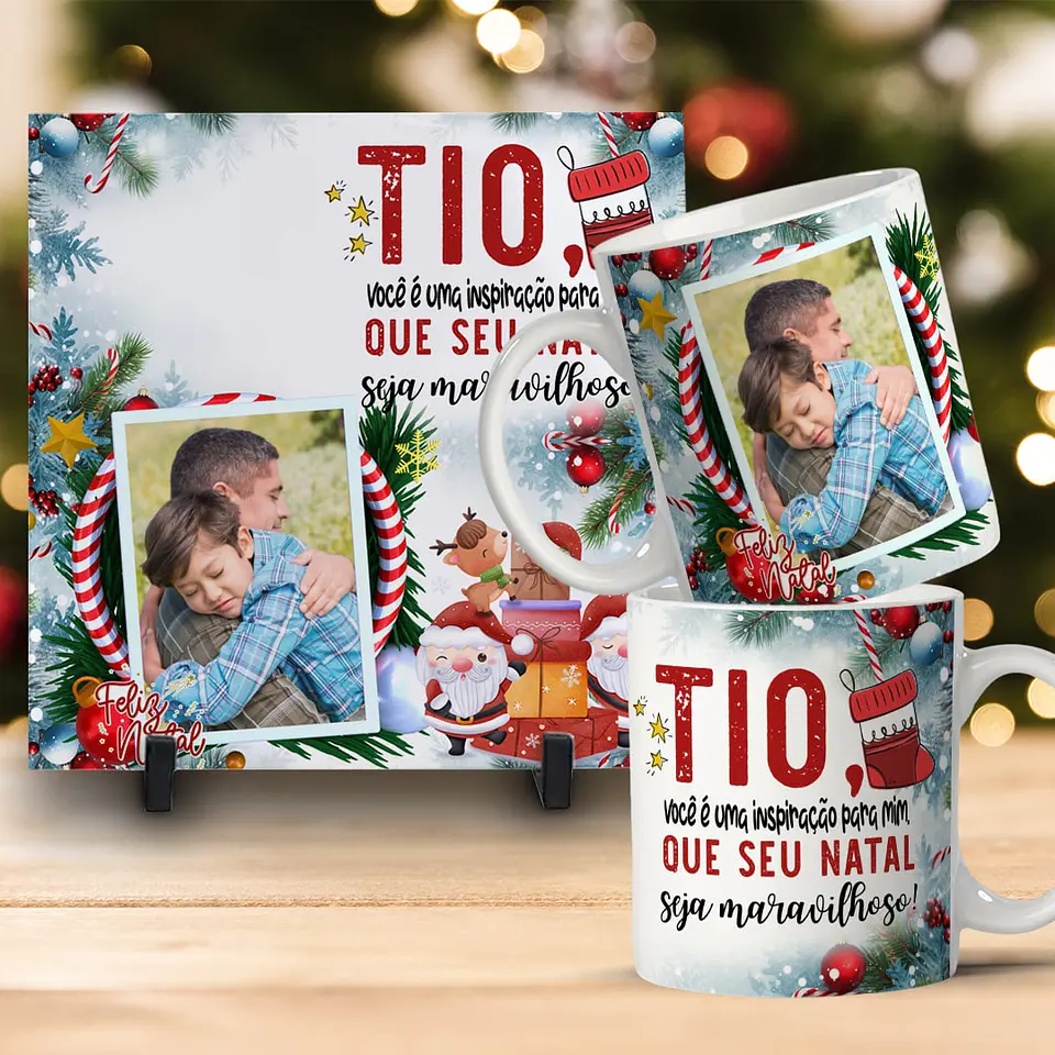 Kit Combo de Natal: Caneca + Azulejo Personalizado 5