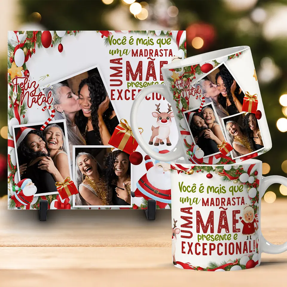Kit Combo de Natal: Caneca + Azulejo Personalizado 6